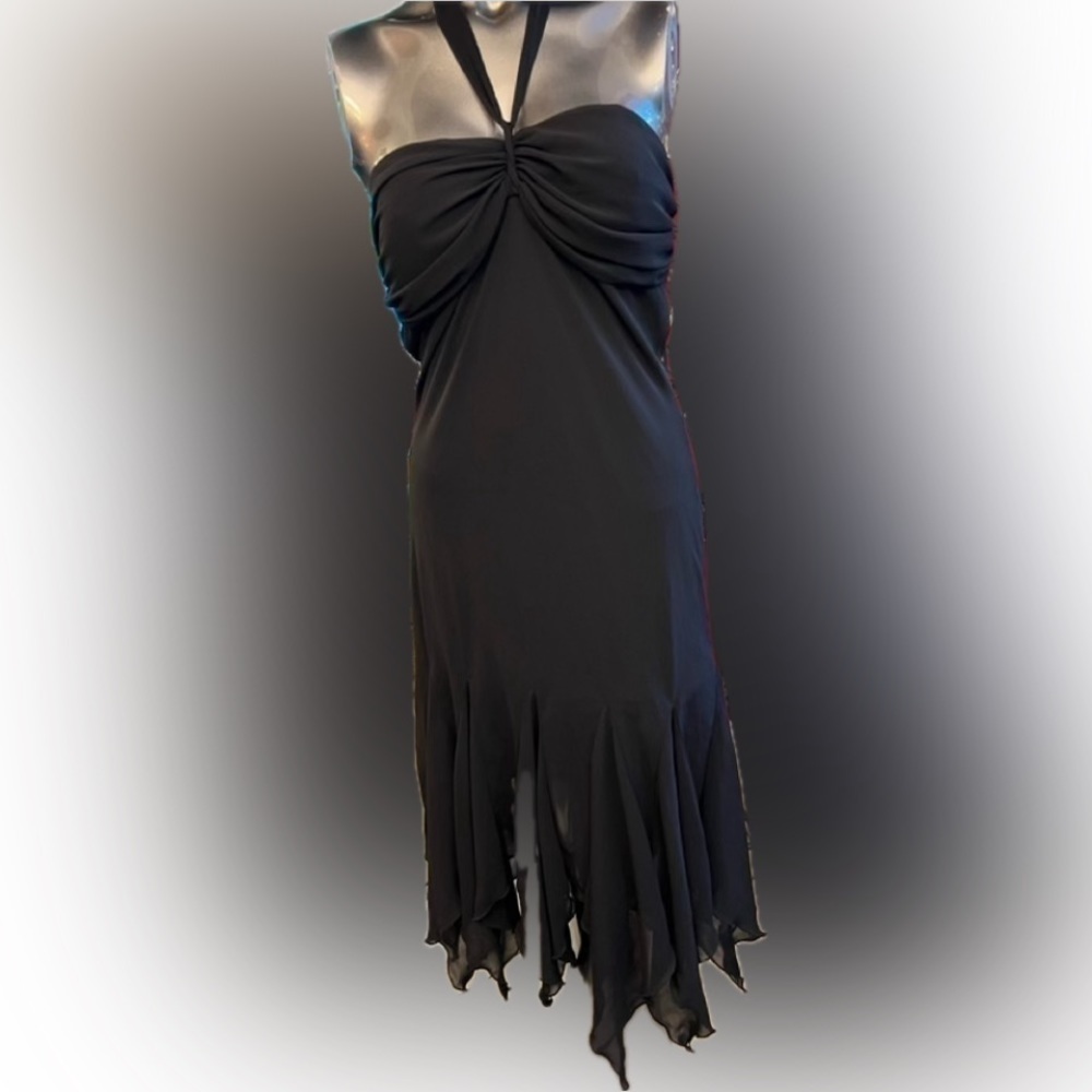 Vintage Breakin’ Loose Women’s Strapless Sheer Black Dress Size 11/12